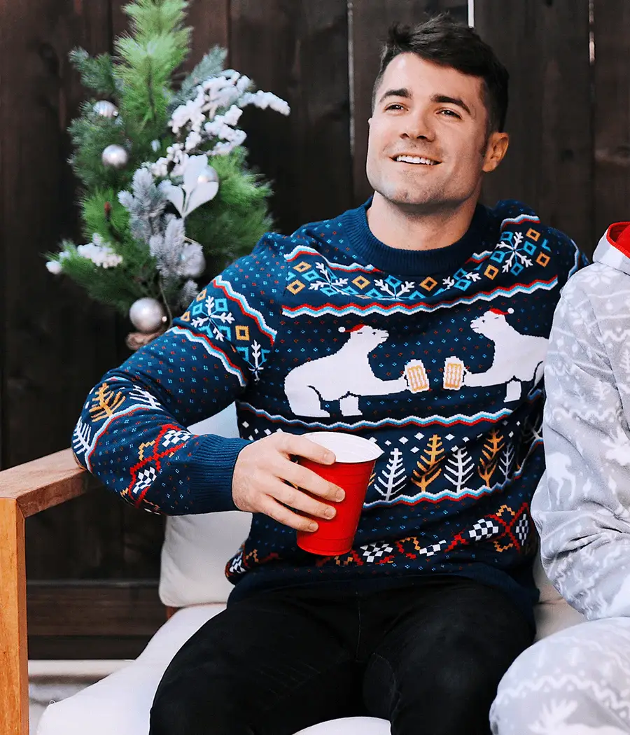 Tipsy Elves - Wholesale Knit Sweater - Men's - Polar Bear Party Sweater - Men's Ugly Christmas Sweater1