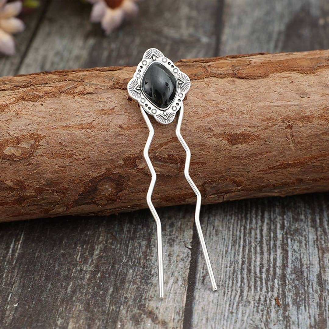 UNISHE – wholesale Set med håraccessoarer – Dam – Lång inlagd imitationsturkos hårsmycke i legering SP6042