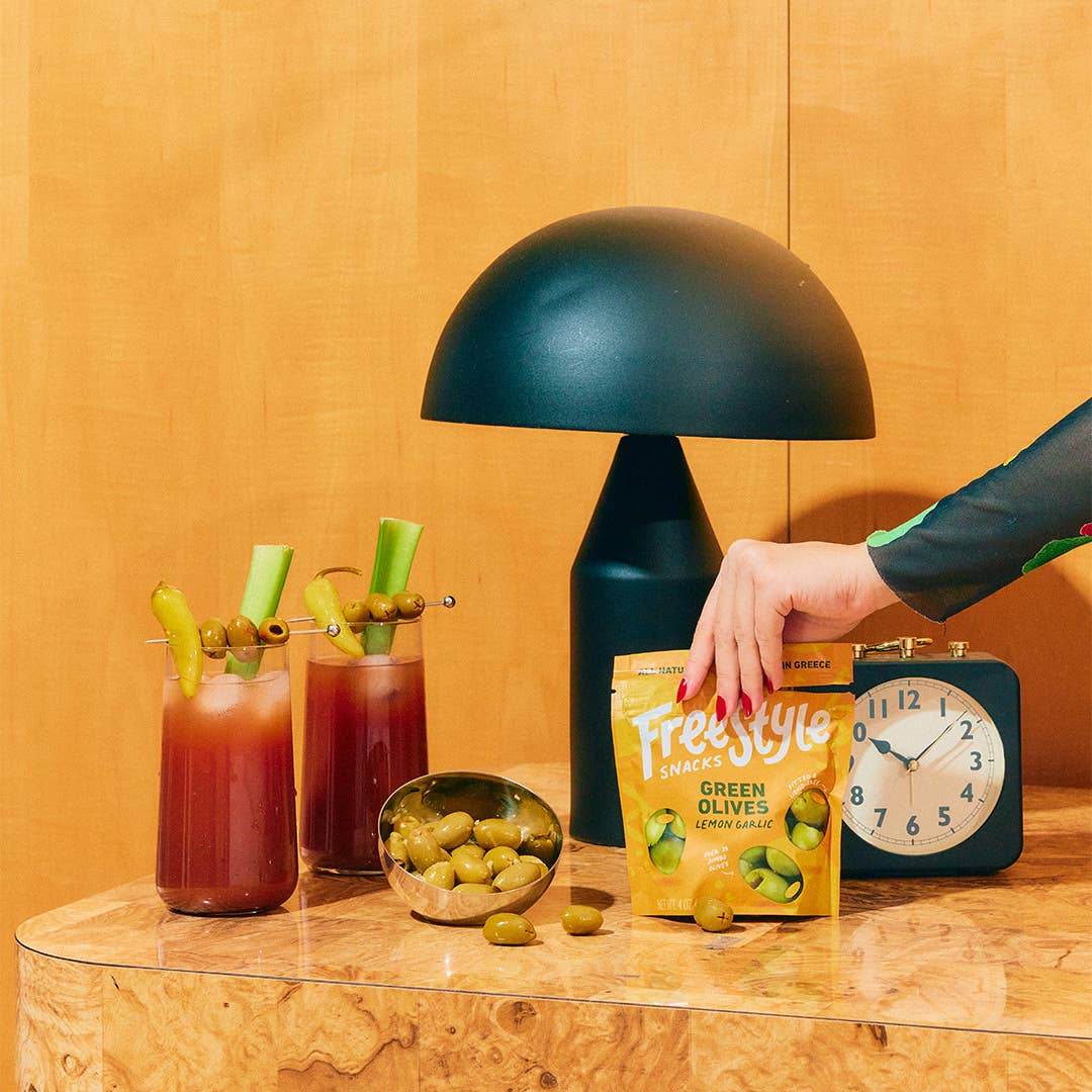 Freestyle Snacks - Vente Olives - Olives vertes - Citron et ail (paquet de 6)3