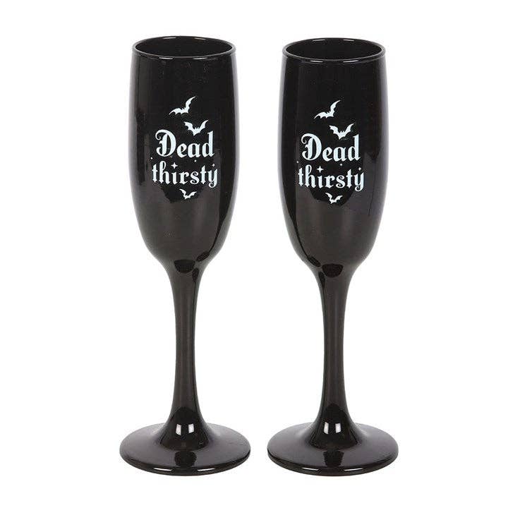Something Different Wholesale - Wholesale Champagne Flute - Set of 2 Dead Thirsty Gothic Champagne Flutes1