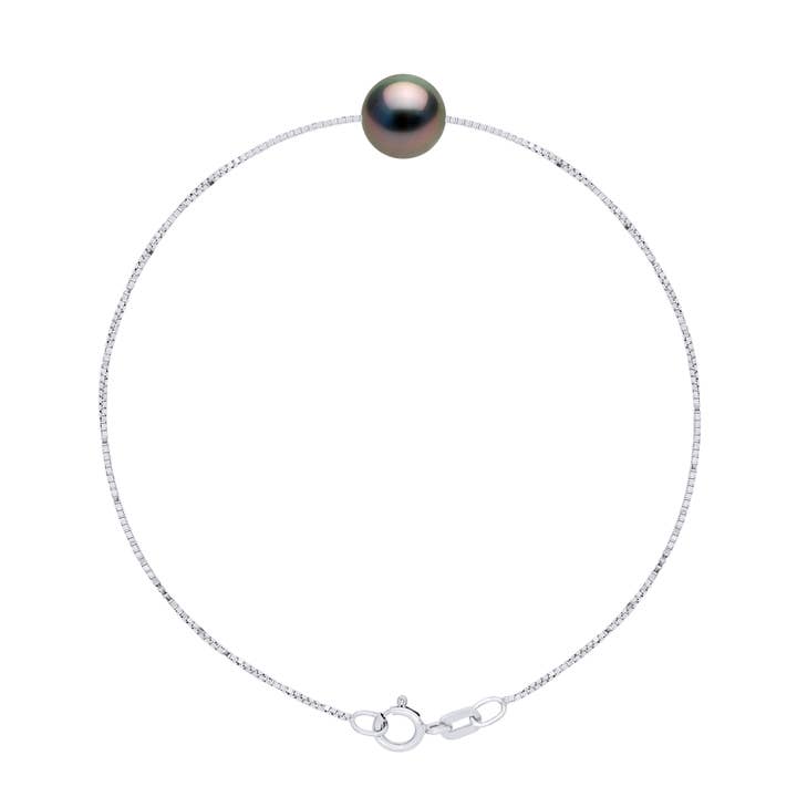 Rundes Armband mit echten Tahiti-Zuchtperlen für den Großhandel von Mitzuko