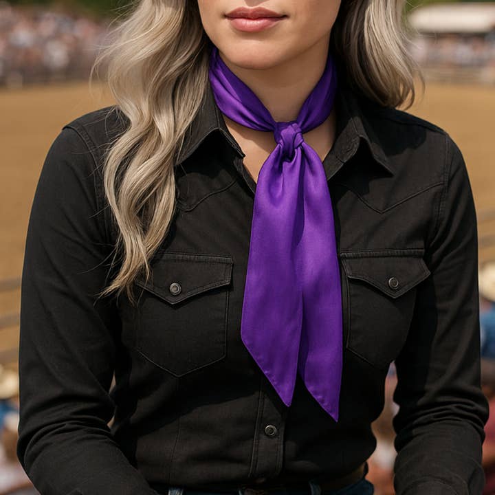 Purple Western Skinny Mini Wild Rag Scarf / Cowgirl Necktie #TW302 for wholesale by Rodeo Drive