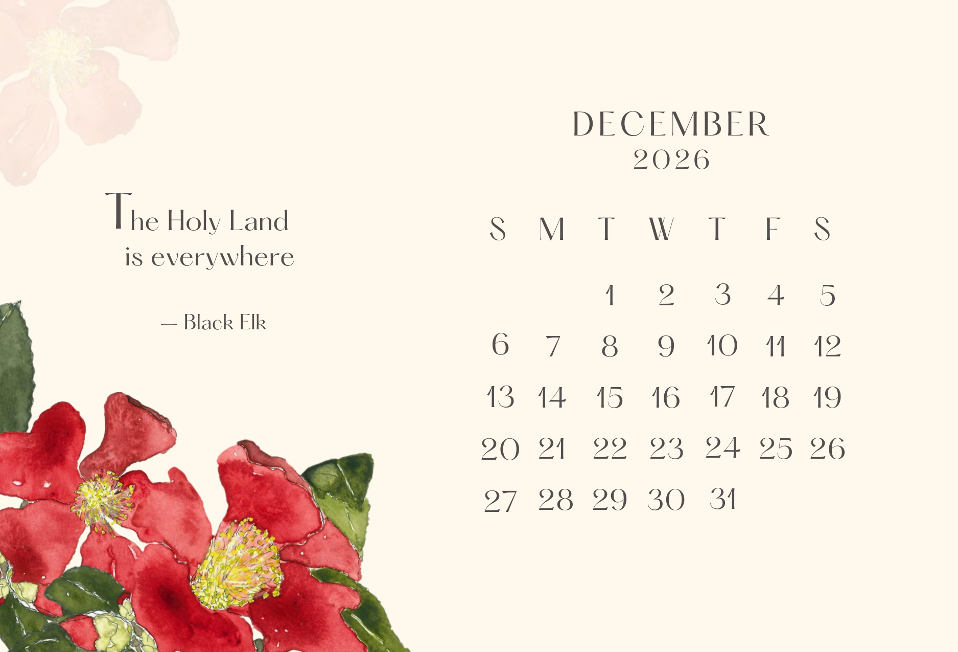 Leafy Lexicon - Wholesale Calendar - Little desktop calendar (with wooden display stand)13