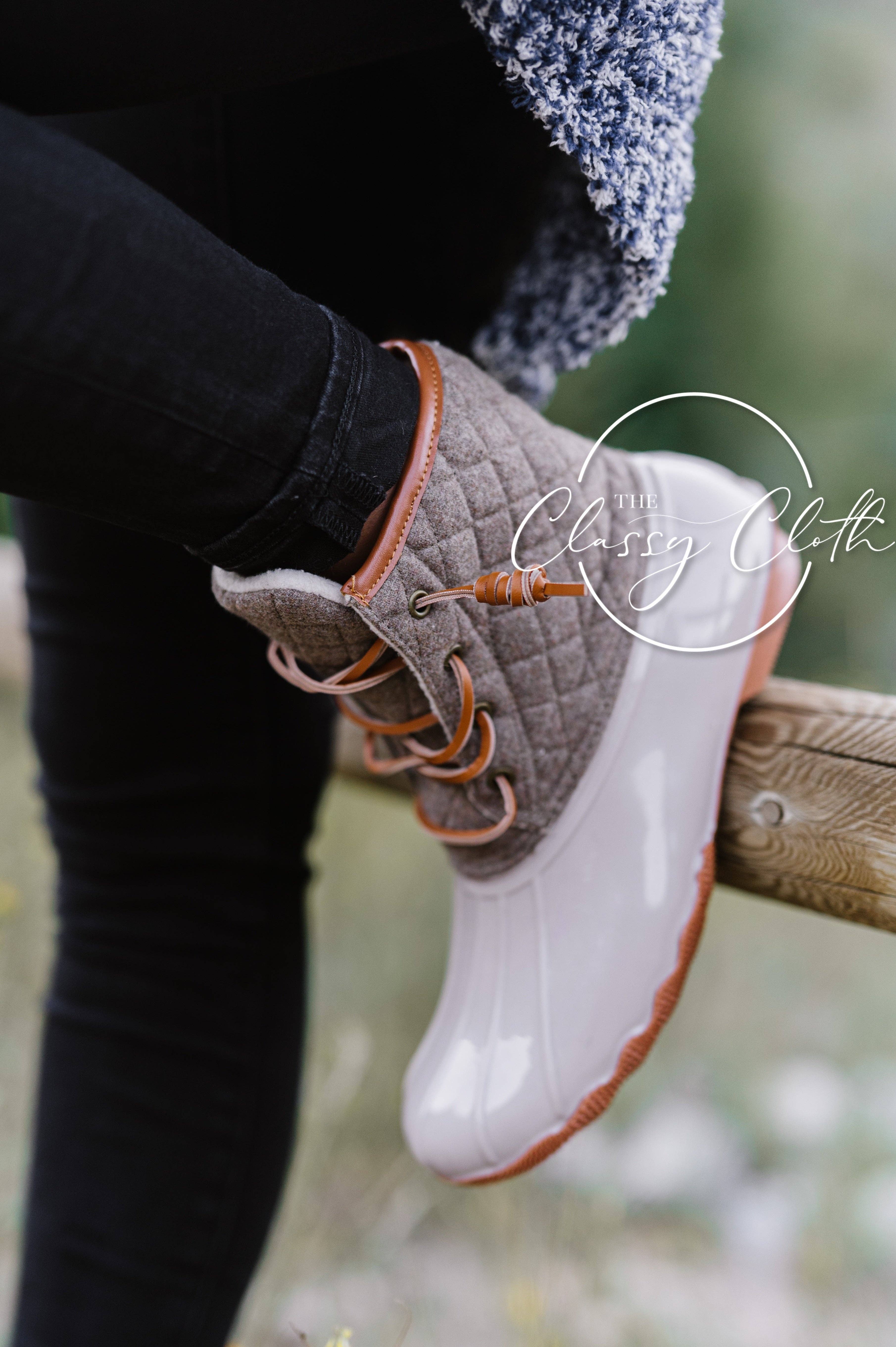 The Classy Cloth WS - Venta al por mayor Botas de agua - Mujer - Botas de pato Danielle - beige acolchado RTS3