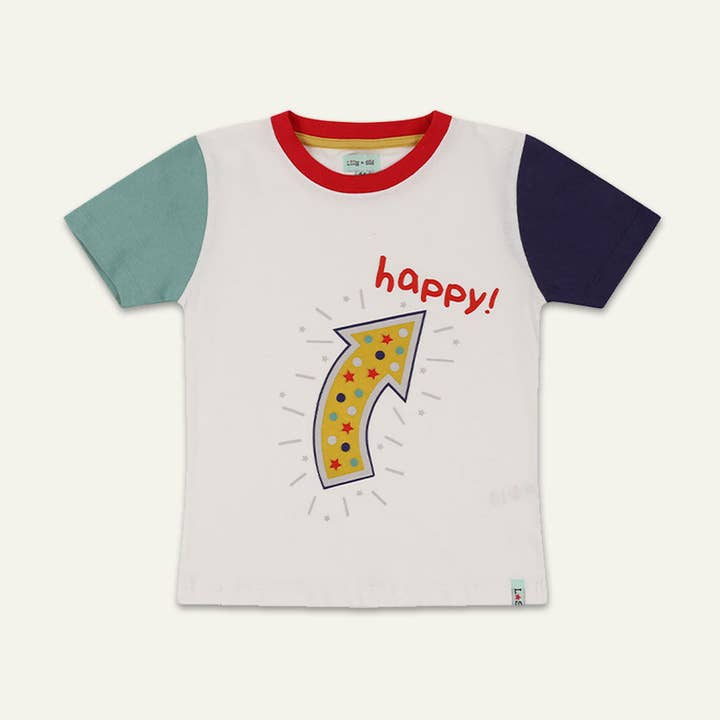 Camiseta con eslogan feliz multicolor para venta al por mayor de Lilly and Sid