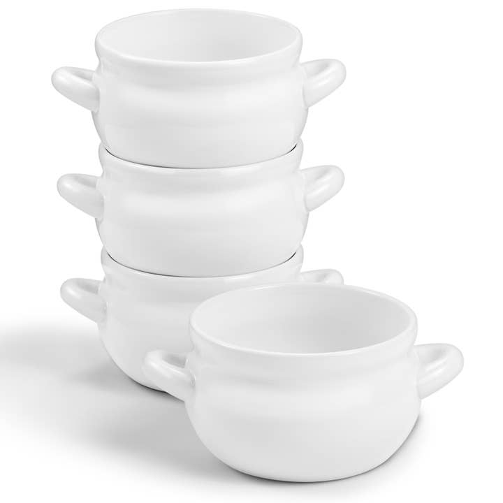 Kook - Wholesale Serve Bowl - Kook Puebla Ceramic French Onion Soup Crocks, Set of 4,18 oz4