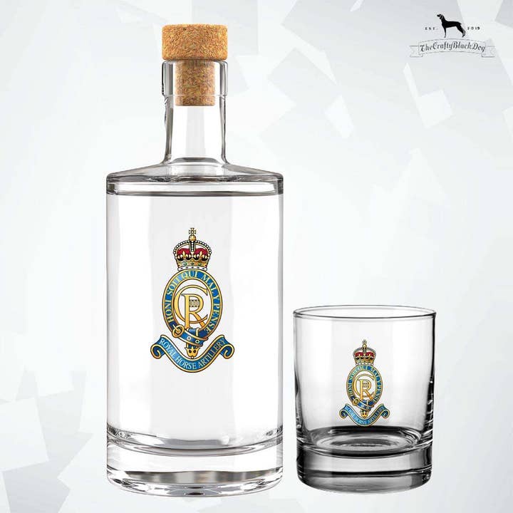 Royal Horse Artillery - Fill Your Own Spirit Bottle (New King's Crown) for wholesale by Thecraftyblackdog