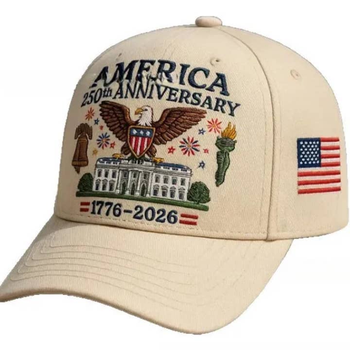 Serenity Collective - Wholesale Baseball Cap - Unisex - 250th America Anniversary Baseball Cap ~ Embroidered 1
