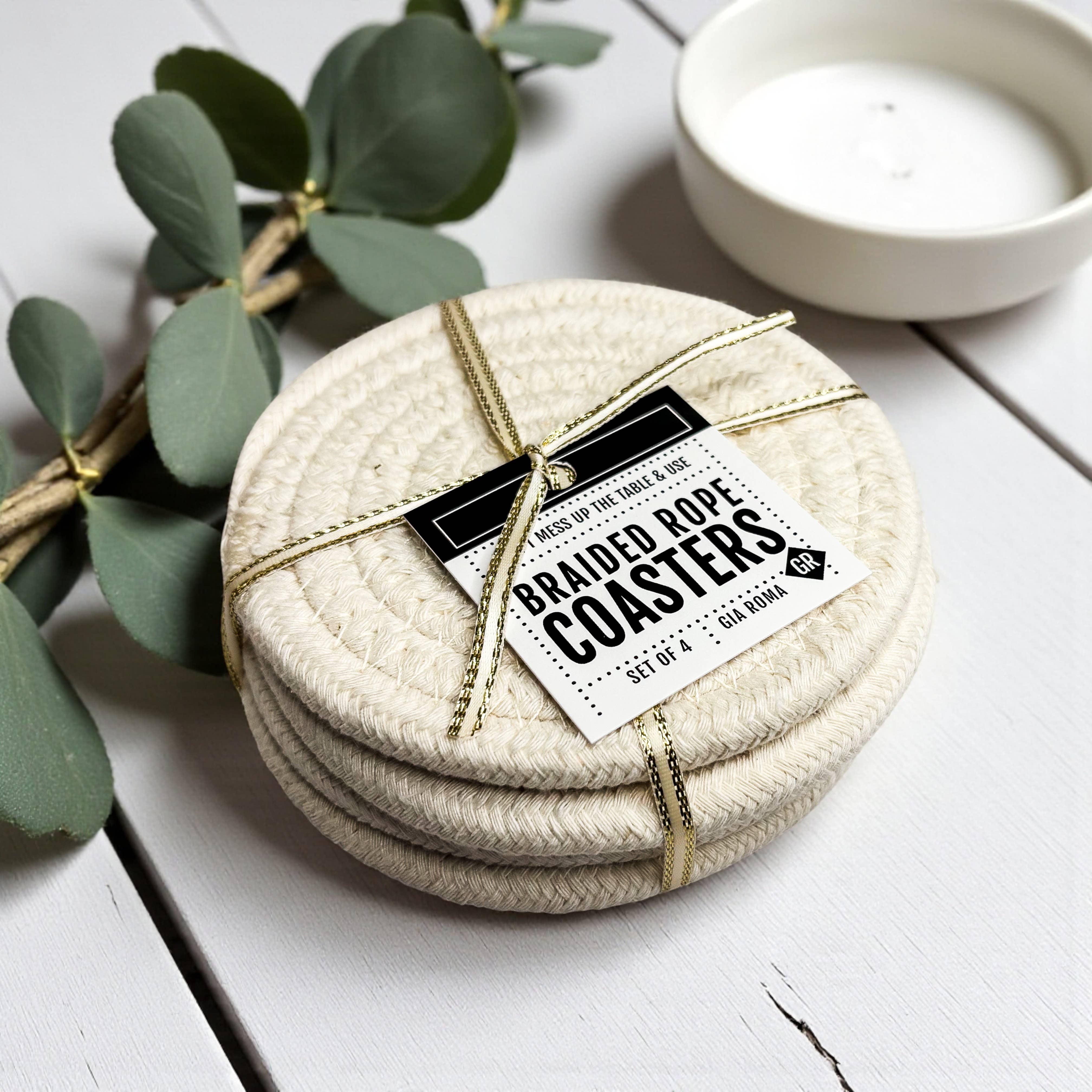 Gia Roma - Wholesale Christmas Decoration - Holiday Fabric Coasters, Red White Christmas Coaster Set76