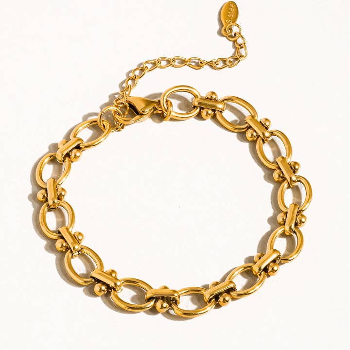 Dawson 18K Gold Non-Tarnish Braided Chain Bracelet for wholesale on Faire