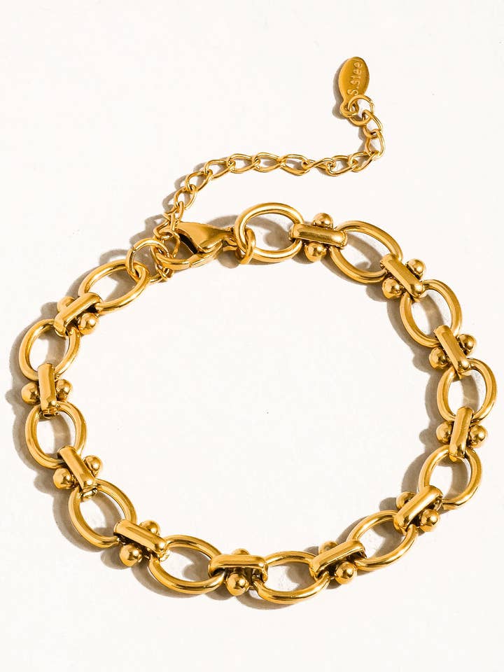 Brazalete de cadena trenzada Dawson de oro de 18 quilates que no se deslustra para venta al por mayor de Flânerie by MAIQ