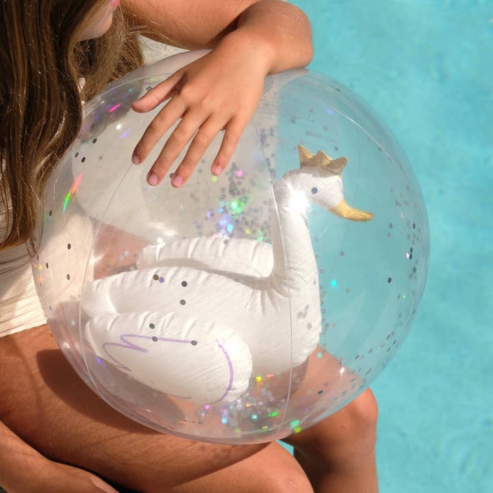 3D Inflatable Beach Ball Princess Swan Multi for wholesale by Sunnylife
