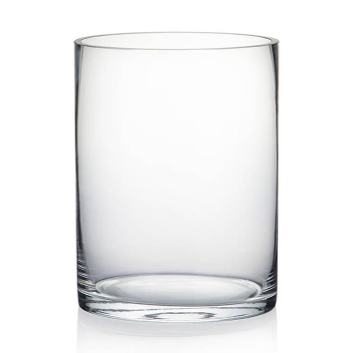 WGV Clear Cylinder Glass Vase - 6" x 8"H for wholesale by WGV International