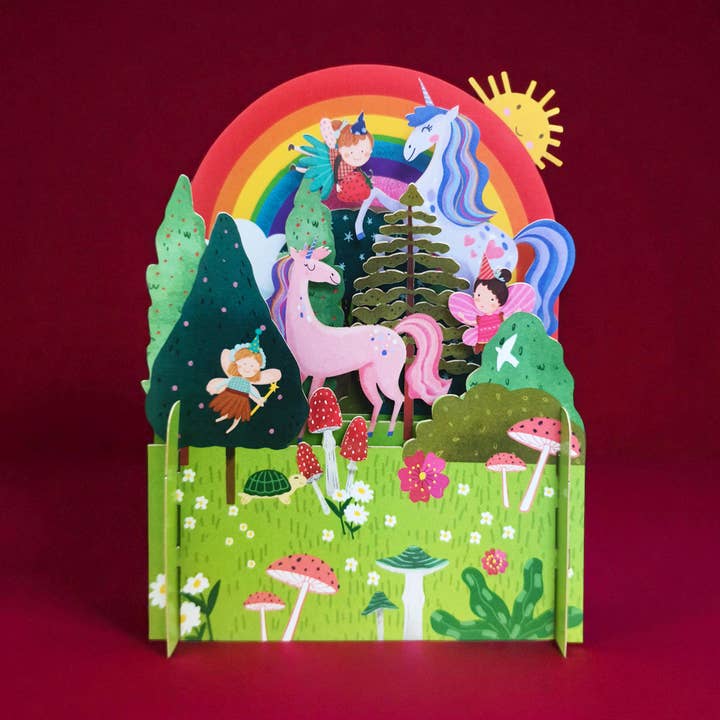 Cartão Pop-Up 3D Infantil Unicórnio por atacado de Alljoy Design