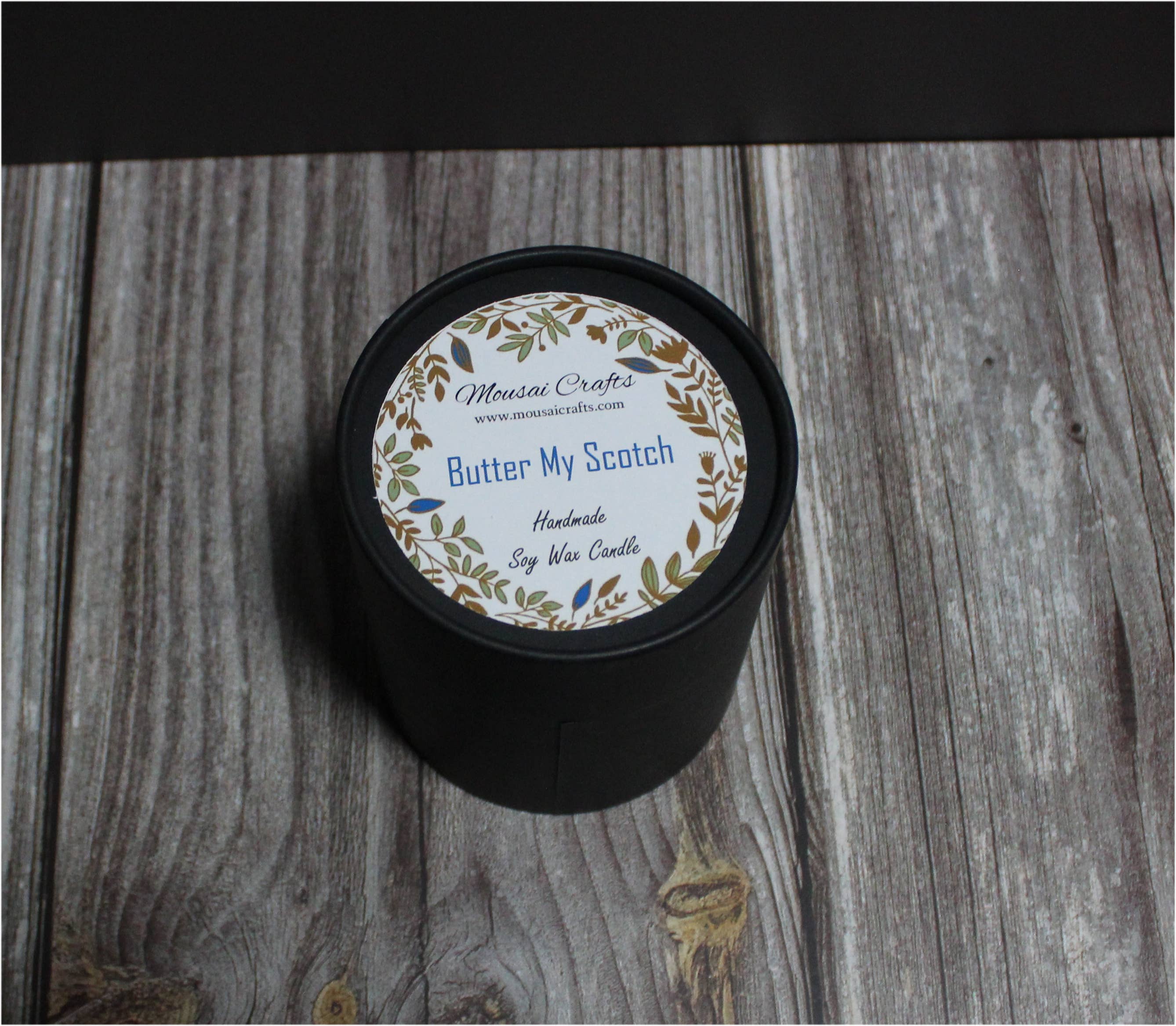 Mousai Crafts - Wholesale Jar/Filled Candle - Butter My Scotch 8.5oz Soy Wax Candle6