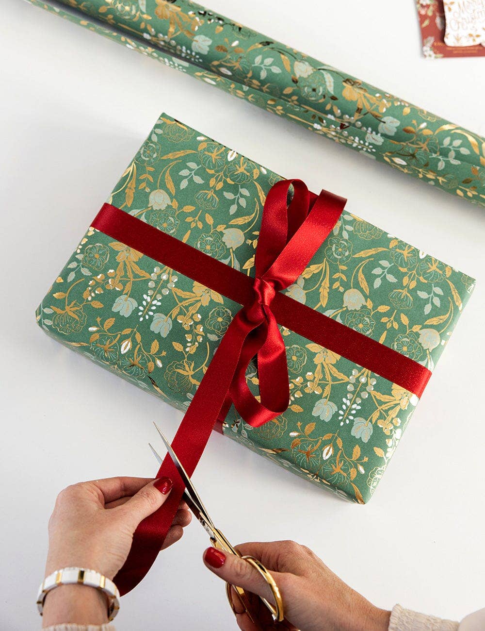 Bespoke Letterpress – Großhandel Band – Geschenke verpacken – Rotes Schimmer-Satinband 30 Meter17