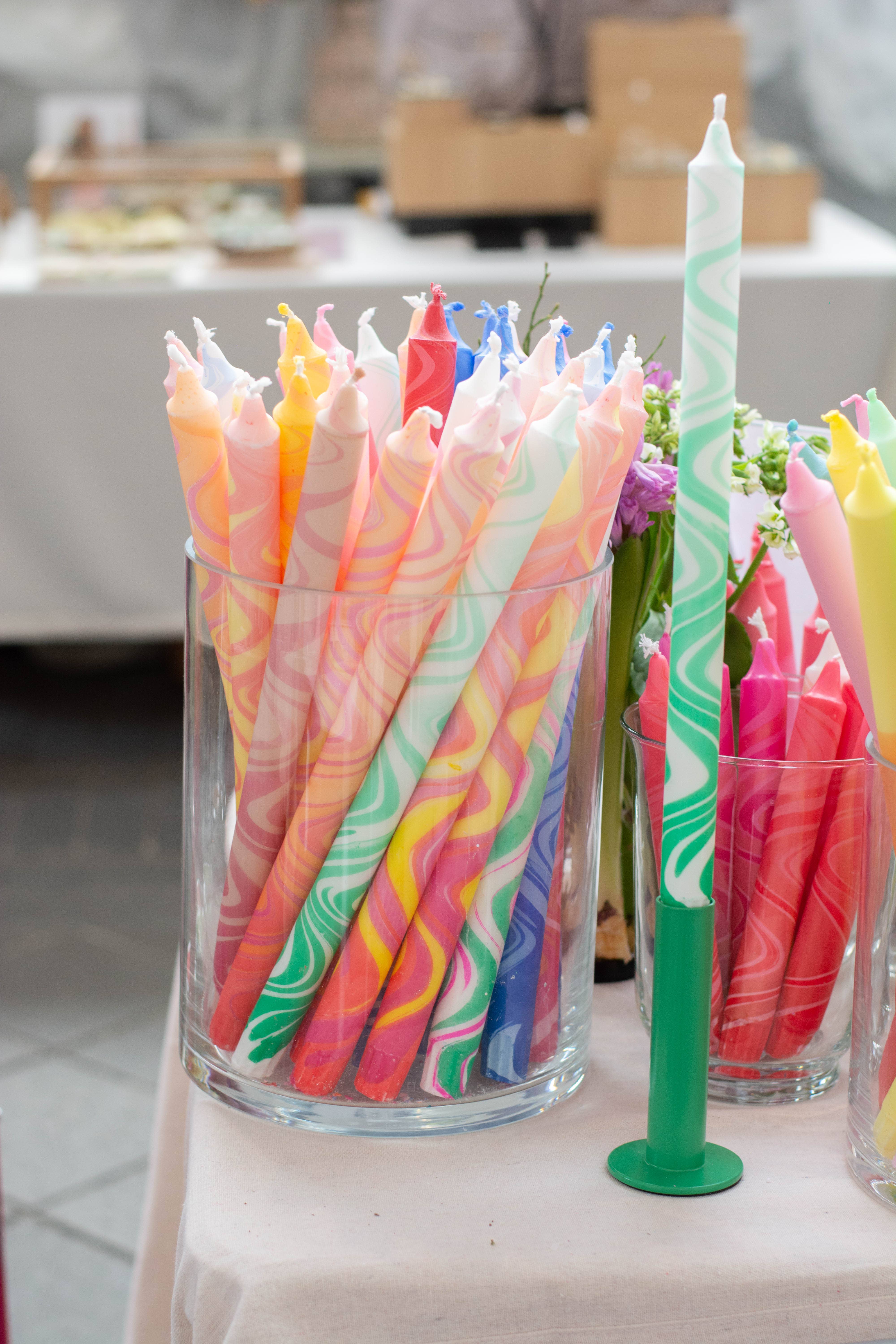 Nordtrice - Wholesale Tapered Candle/Candlestick - Taper candles (Long)- spring marble decorations 35 cm!5