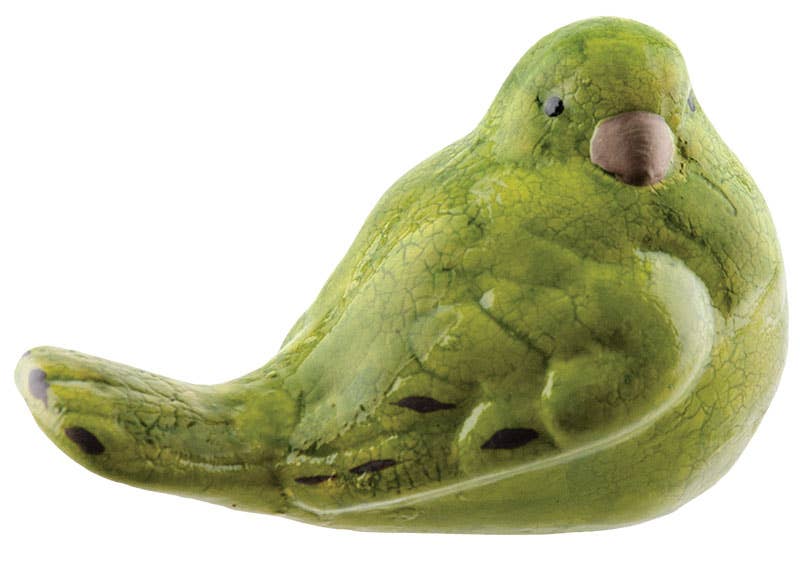 The Hearthside Collection - Vente Décorations de table - Objet de table décoratif en forme d'oiseau craquelé vert3