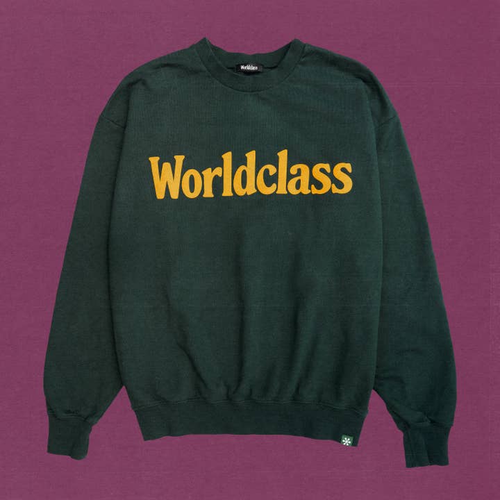 Sweatshirt Feminina Assinatura em Verde Floresta por atacado de Worldclass Clothing