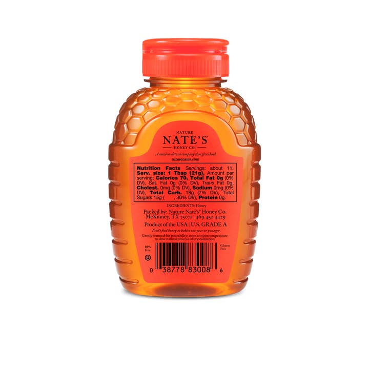 Nature Nate's Honey Co. - Wholesale Honey - Nature Nate's Raw and Unfiltered Honey, 8oz