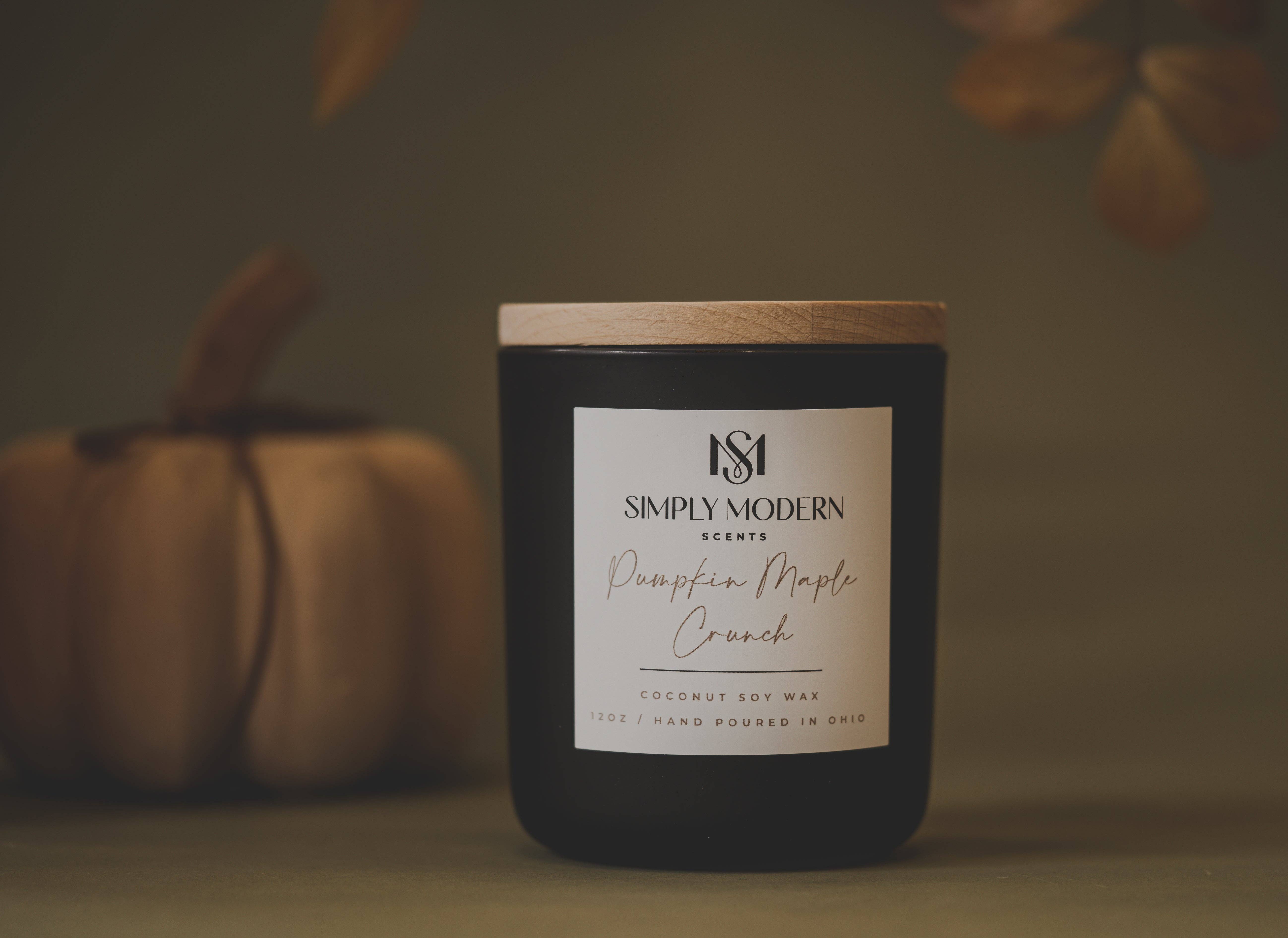 Simply Modern Scents - Wholesale Jar/filled candle - Pumpkin Maple Crunch | Black | Coconut Soy Wax Candle