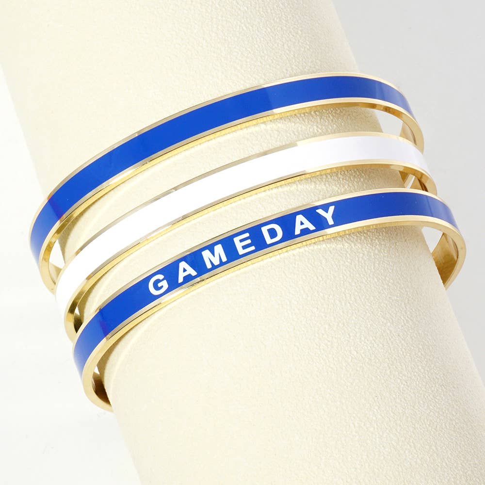 Sensibling Corp. – wholesale Manschettarmband – Guldpläterat GAMEDAY-meddelande emaljarmband10