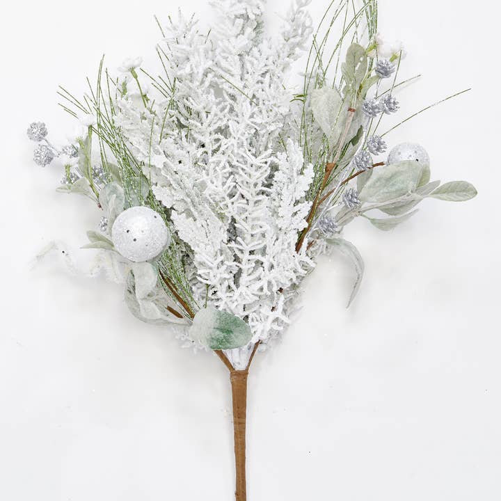 WORTH IMPORTS - Wholesale Artificial Flowers - 22" Bush with Glittered Balls & Leaves