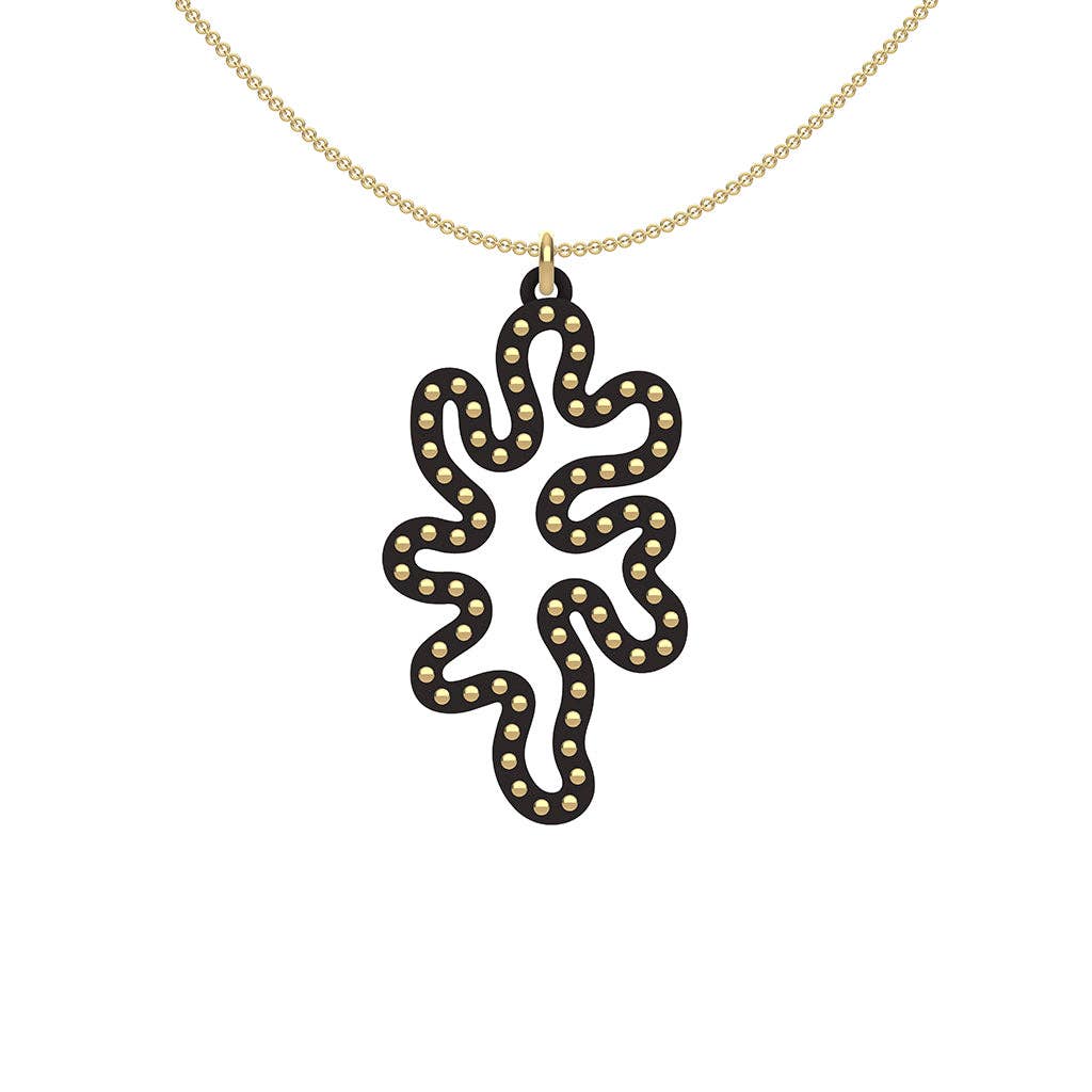 Ree Gallagher Jewelry - Vente Colliers à pendentif - Corail NOIR : clous d'oreilles or ou sterling MATISSE 1 pendentif0