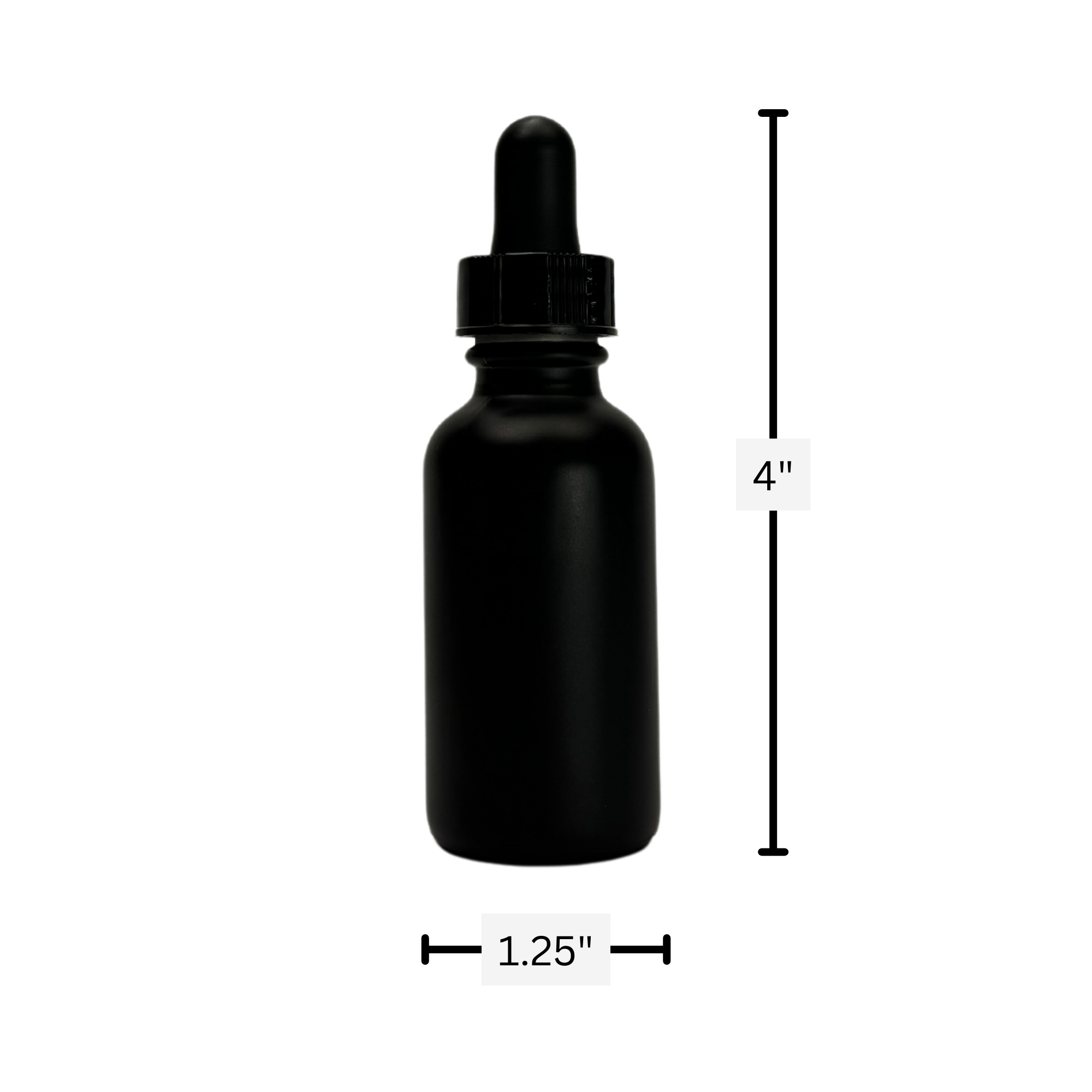 The Bottle Shoppe – wholesale Essential oil holder – 1oz Black Matte Glass Bottle with Black Glass Dropper2