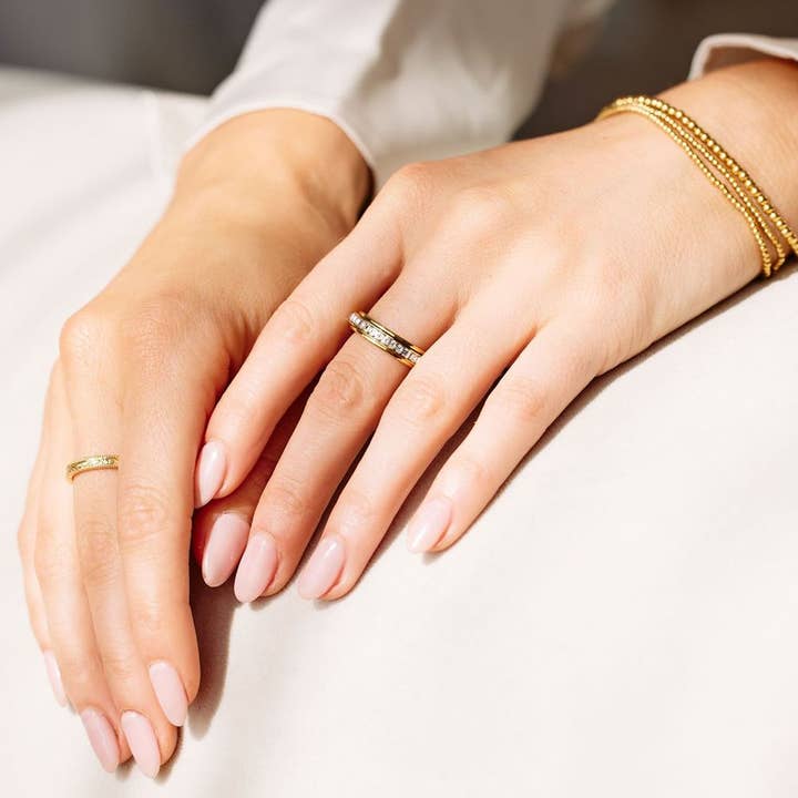 Mint & Lily - Wholesale Multi-Stone Ring - Crystal Statement Spinning Fidget Ring