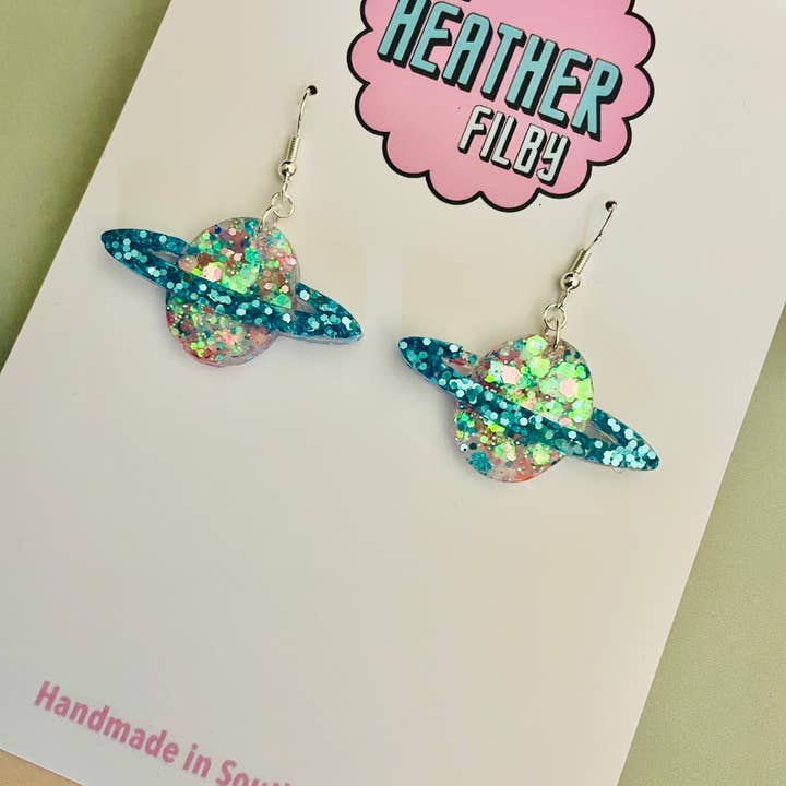 By Heather Filby - Wholesale Dangle Earrings - Planet Glitter Resin Earrings3