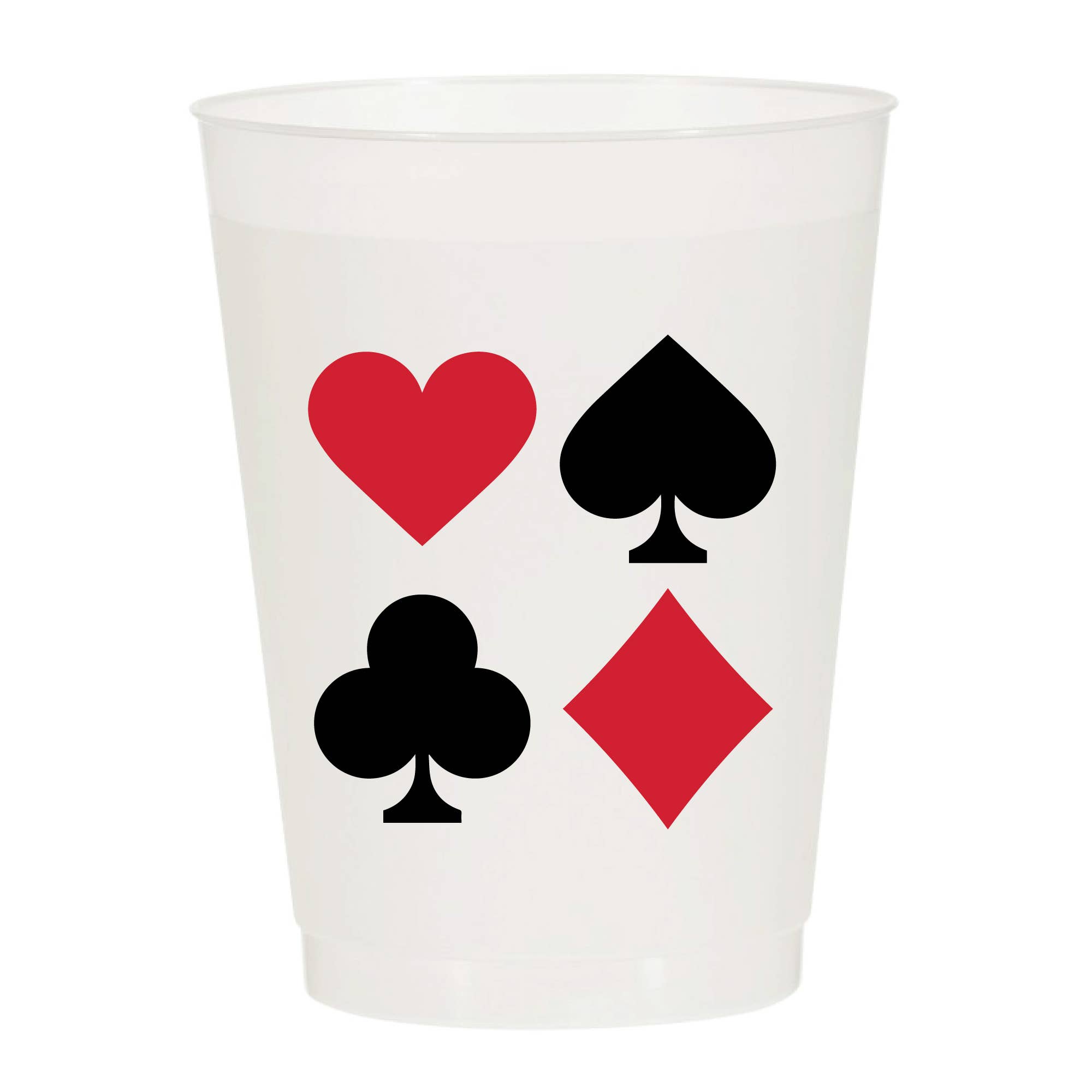 Sip Hip Hooray - Vendita all'ingrosso Tazze monouso - Carte da gioco Suits Canasta Mahjong Casino Frosted Cups0