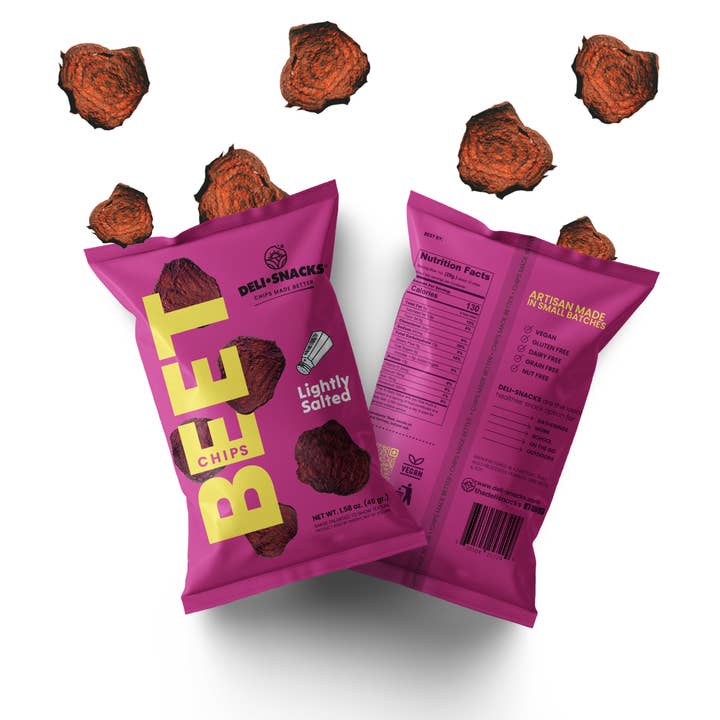 Delisnacks – Batatas fritas por atacado – Chips de Beterraba | Ligeiramente Salgados | Snacks | Vegan | Sem Glúten