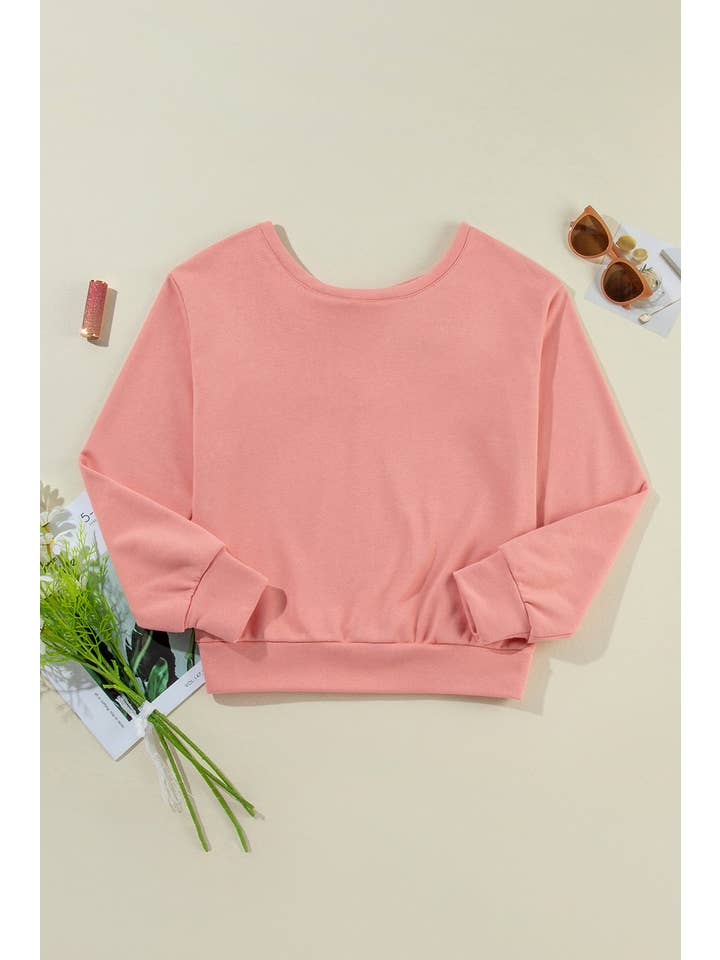 Amaryllis Apparel - Wholesale Sweatshirt - Women's - Back Bowknot Sweatshirt16