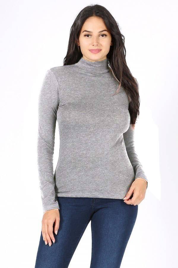Color 5 - Wholesale T-Shirt - Women's - Solid color turtle neck long sleeve cotton lycra t shirt18