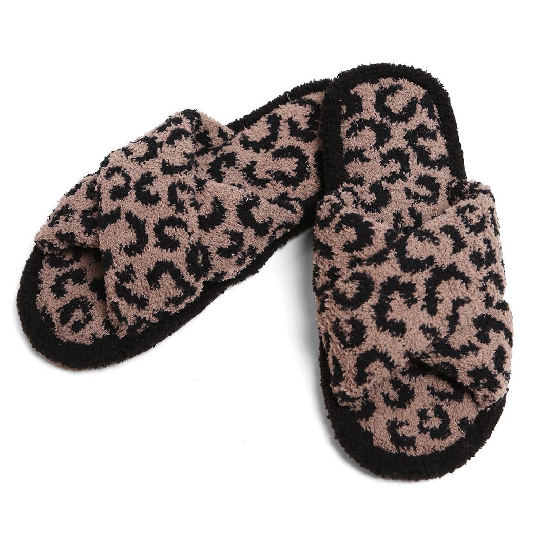 Fashion City - Wholesale Slippers - Women's - Luxury Soft Crossover Leopard Pattern Slipper1