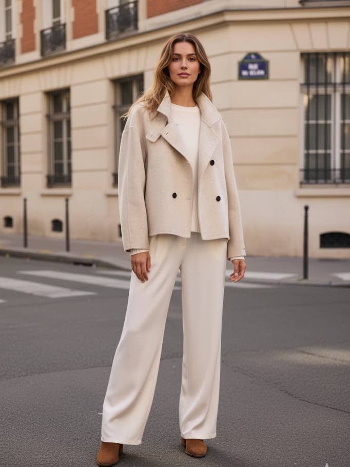 Chic double-breasted coat for wholesale by SUNNY STUDIO