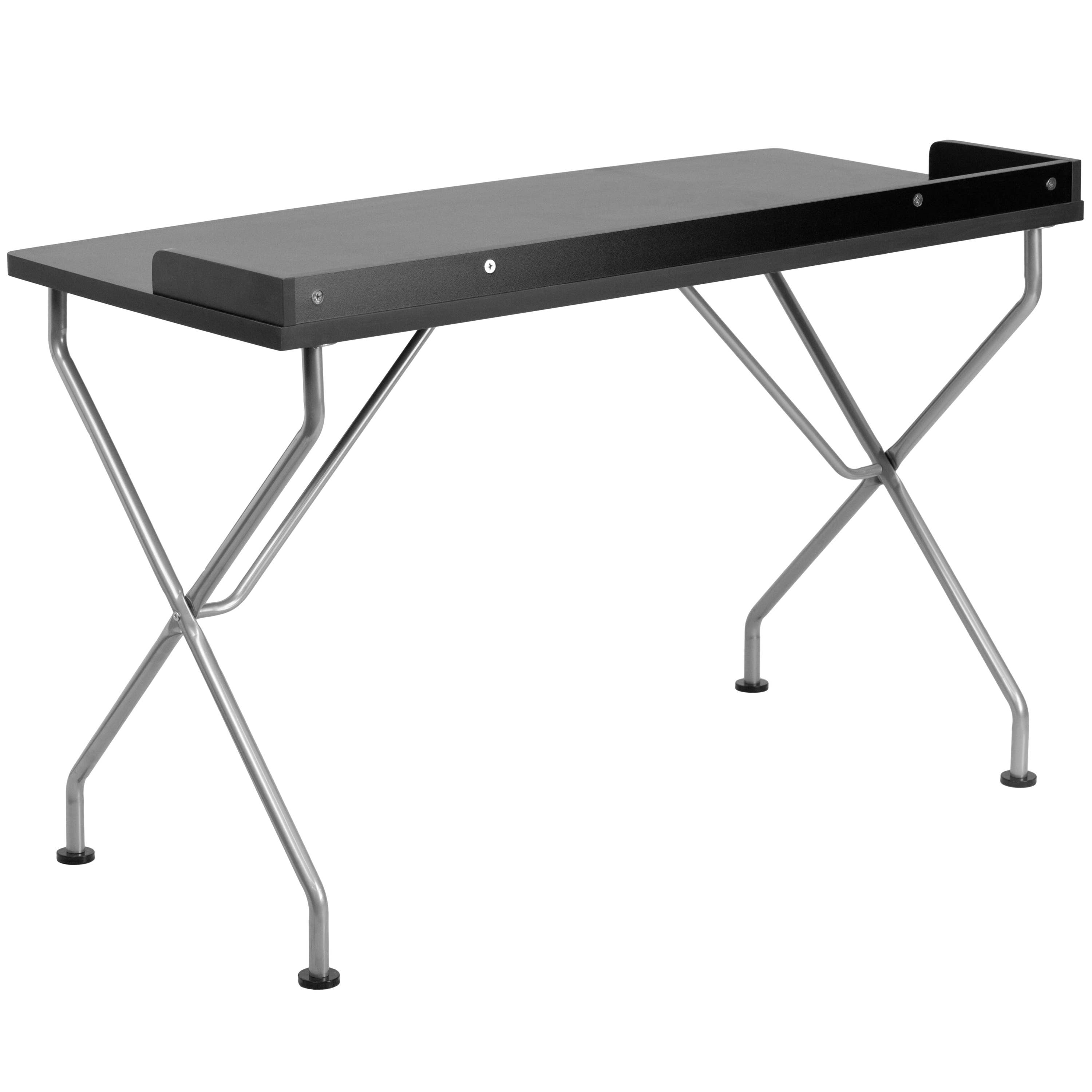 Black Computer Desk w/ Raised Border & Metal Frame for wholesale on Faire1