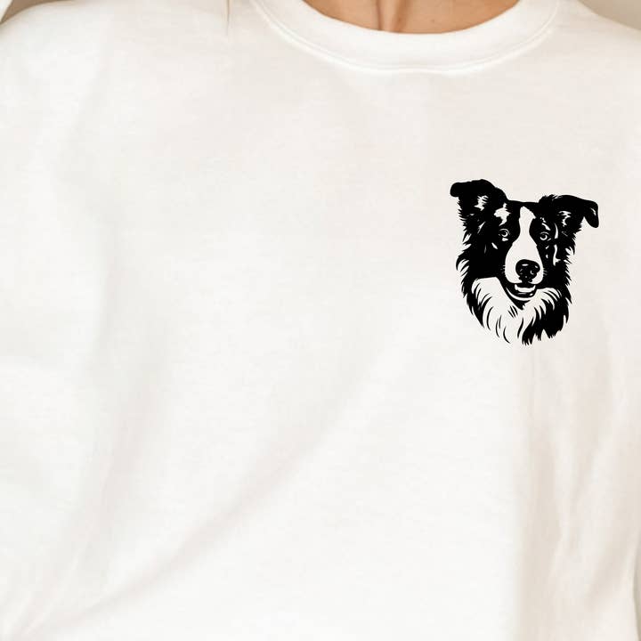 (Shirt not included) Border Collie pup POCKET - Clear Film Transfer for wholesale by TEELUX