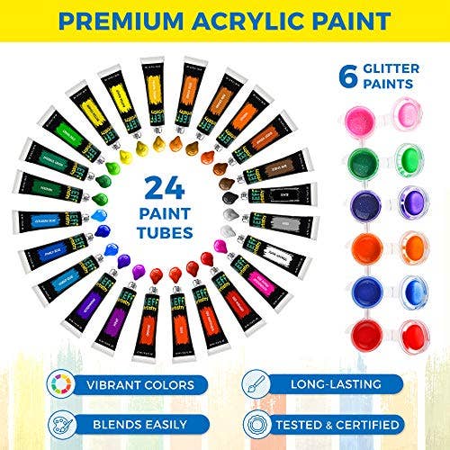 Keff Creations – wholesale Art set – Child & baby – 91-Piece Kids Art Painting Kit for Kids and Toddlers3