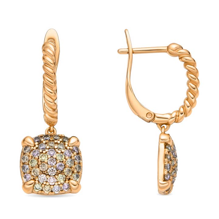 Pendientes Luxenter acabado oro amarillo de 18k y Circonita Brillante - Leza para venta al por mayor de Luxenter