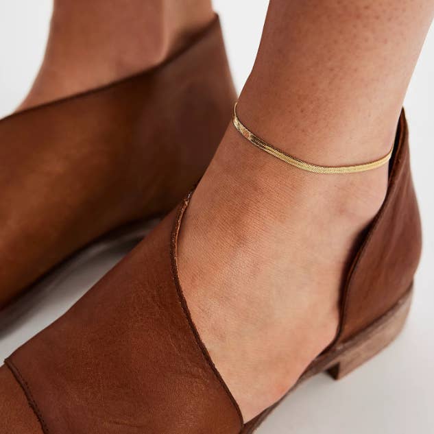 Brenda Grands Jewelry - Wholesale Anklet - Waterproof Gold Herringbone Anklet3