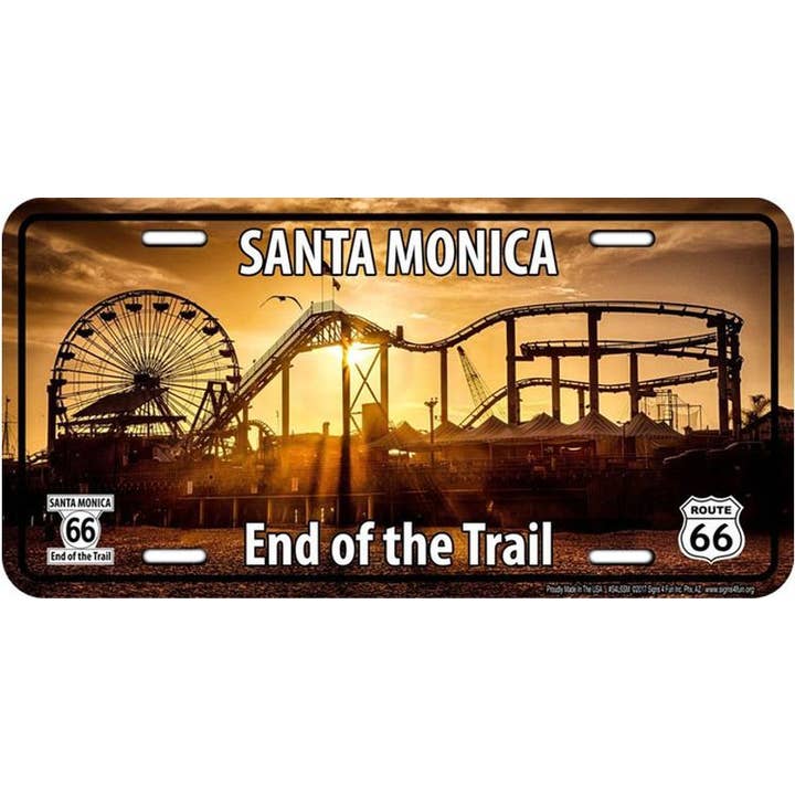 66 End - Santa Monica Pier - Registreringsskylt för wholesale av Signs 4 Fun
