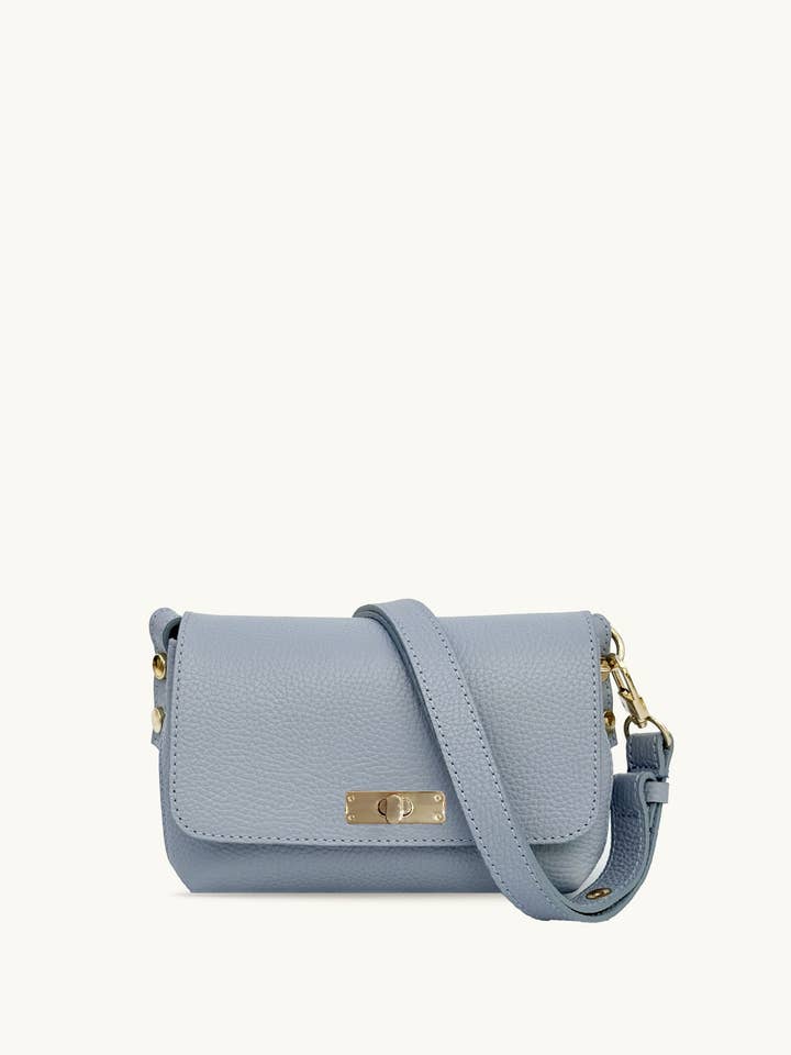 The Maisie Mini Sky Leather Bag for wholesale by Apatchy London