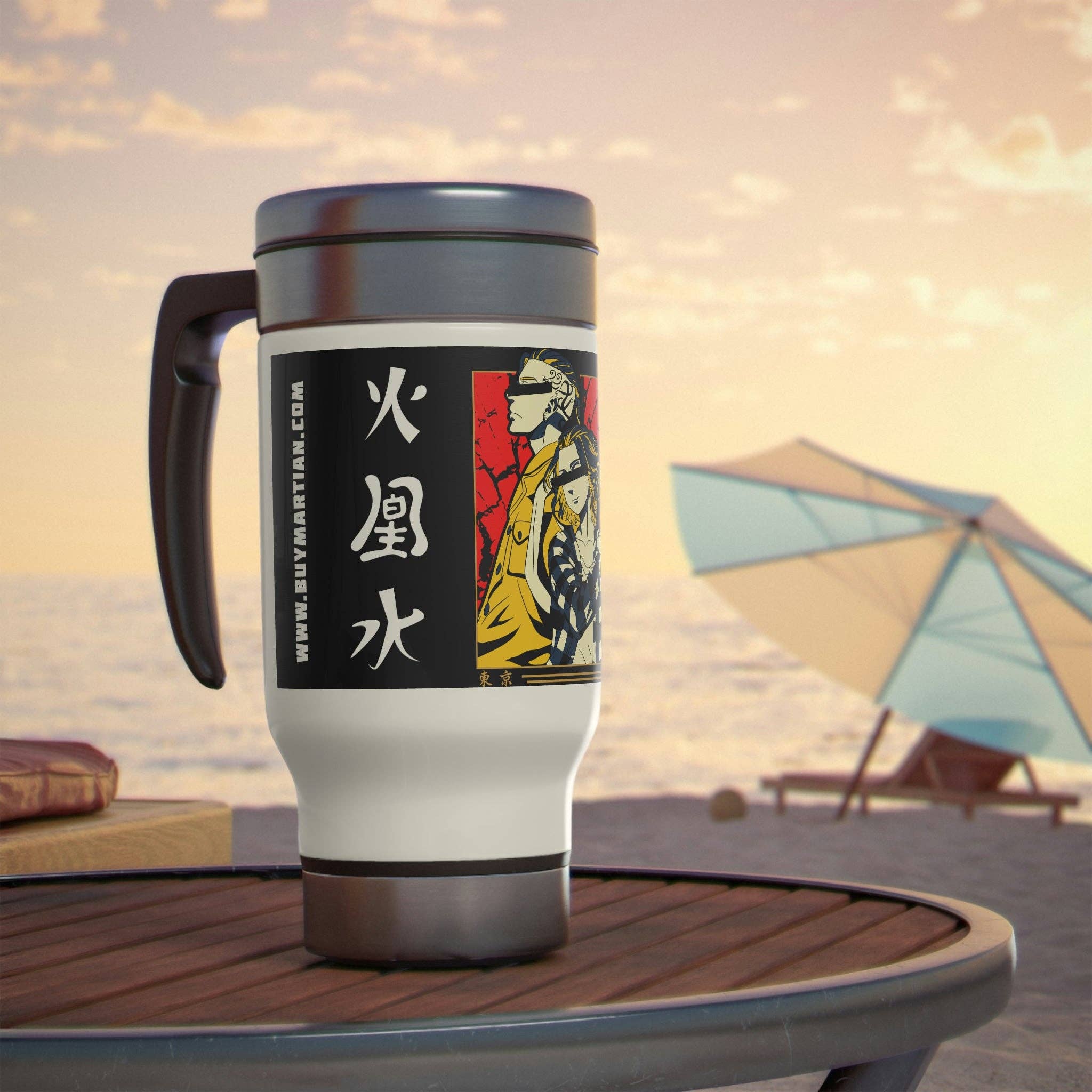 Buy Martian Merch™ - Wholesale Insulated Mug/Tumbler - Buy Martian Merch ™ | Anime 001 Stainless Steel Travel Mug with Handle, 14oz6