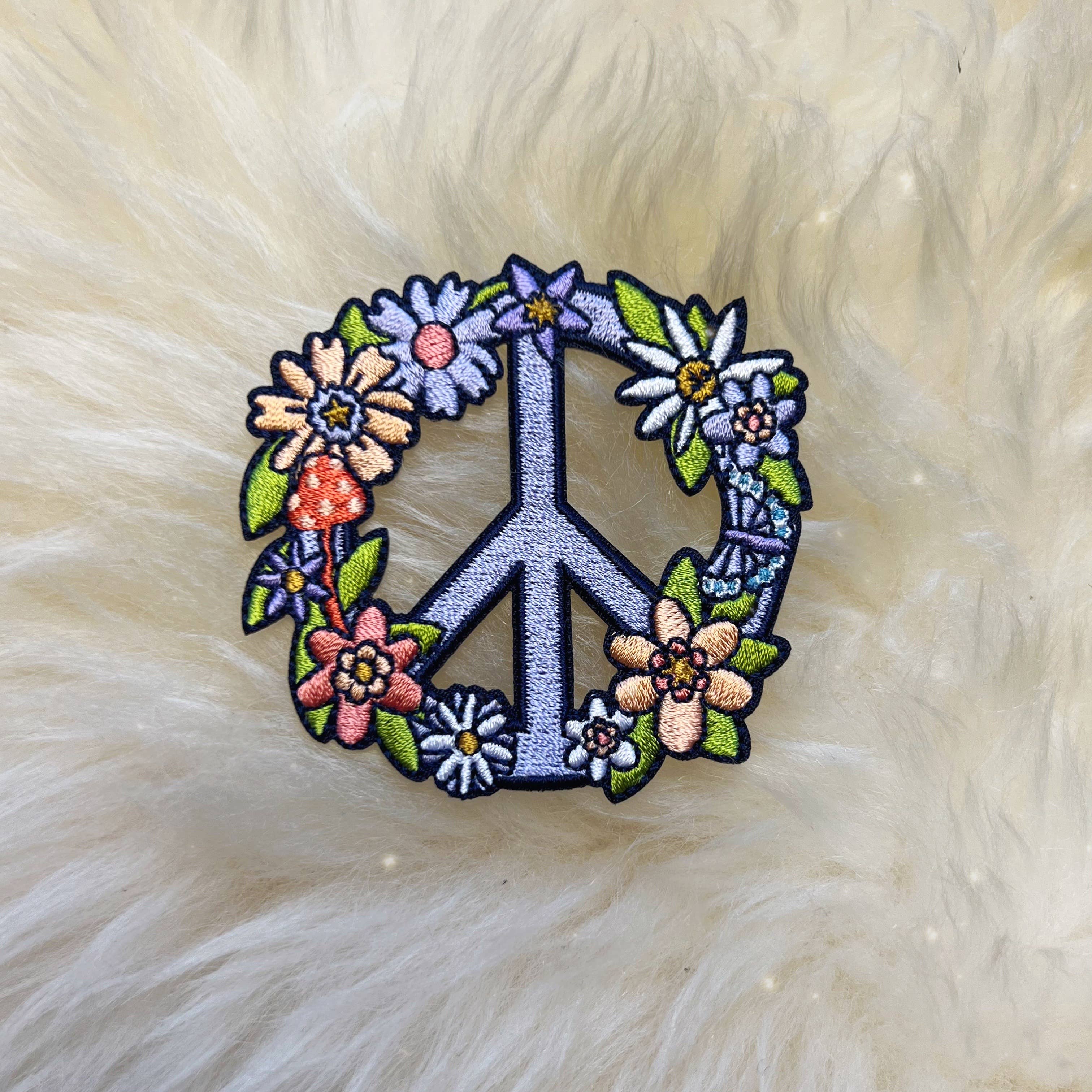 Wildflower + Co. - Wholesale Patch - Peace Sign Floral Patch1