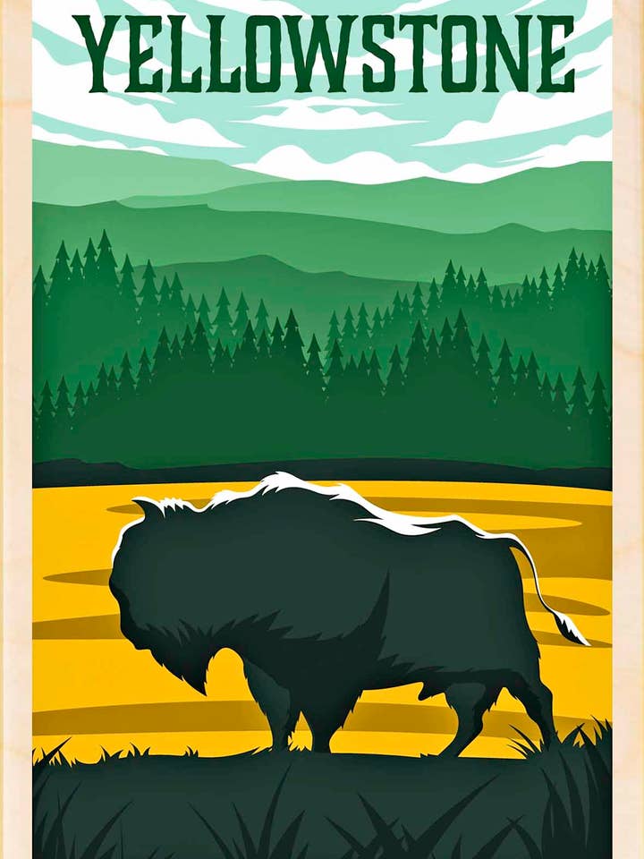 Yellowstone-Nationalpark - Umweltfreundliche Karten & Magnete für den Großhandel von THE WOODEN POSTCARD COMPANY