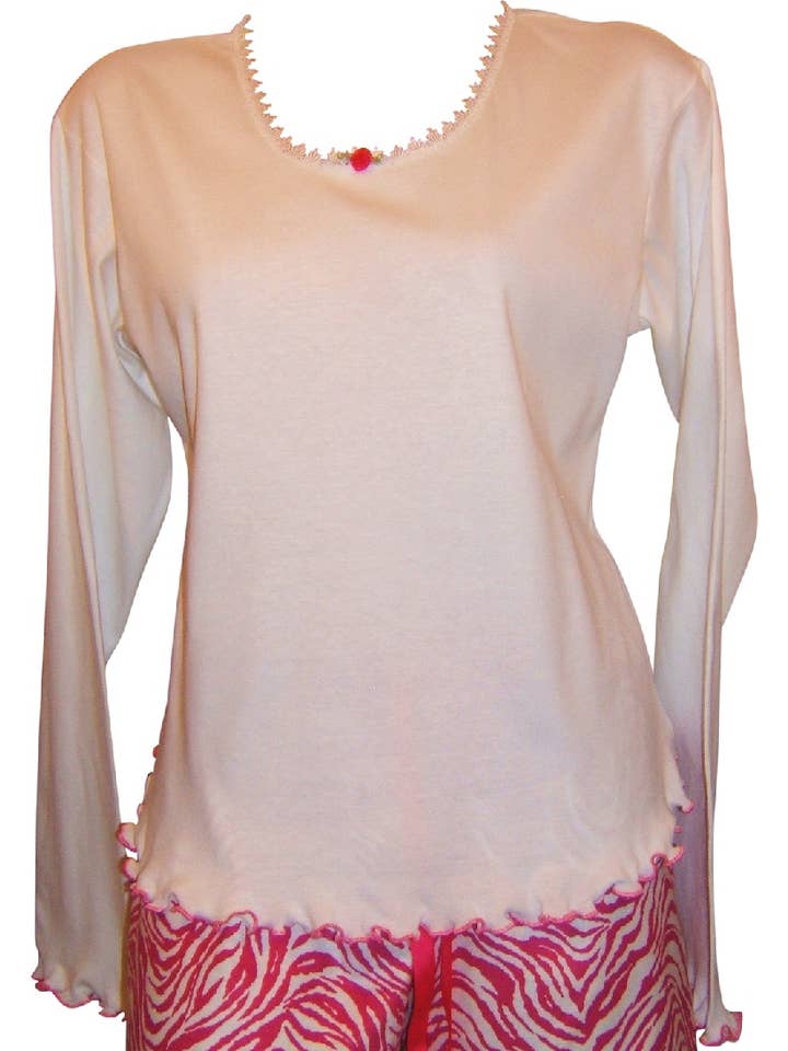 Wild Thing Zebra Boxer Shorts Pajama Set - Red for wholesale by Unusual Babe Undercover