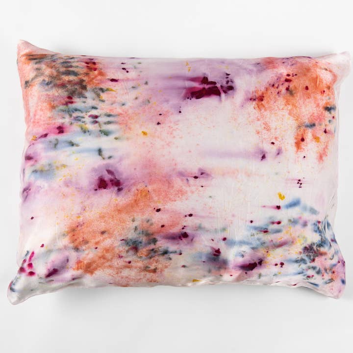 DYE KWEEN - Wholesale Bedding Pillowcase/Sham - Abstract Botanically Dyed Silk Pillowcase13