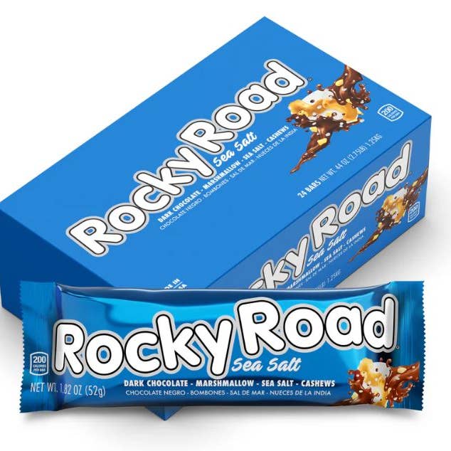 Rocky Road Sea Salt Candy Bar, 1.82oz, 24ct Case   for wholesale by Grandpa Joe's Candy Shop